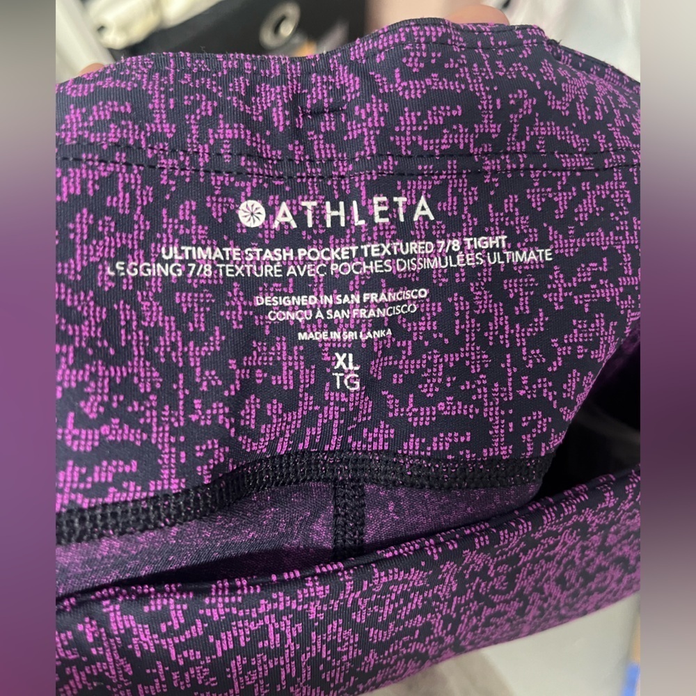 Athleta Purple Crop Leggings size XL - Picture 3 of 3